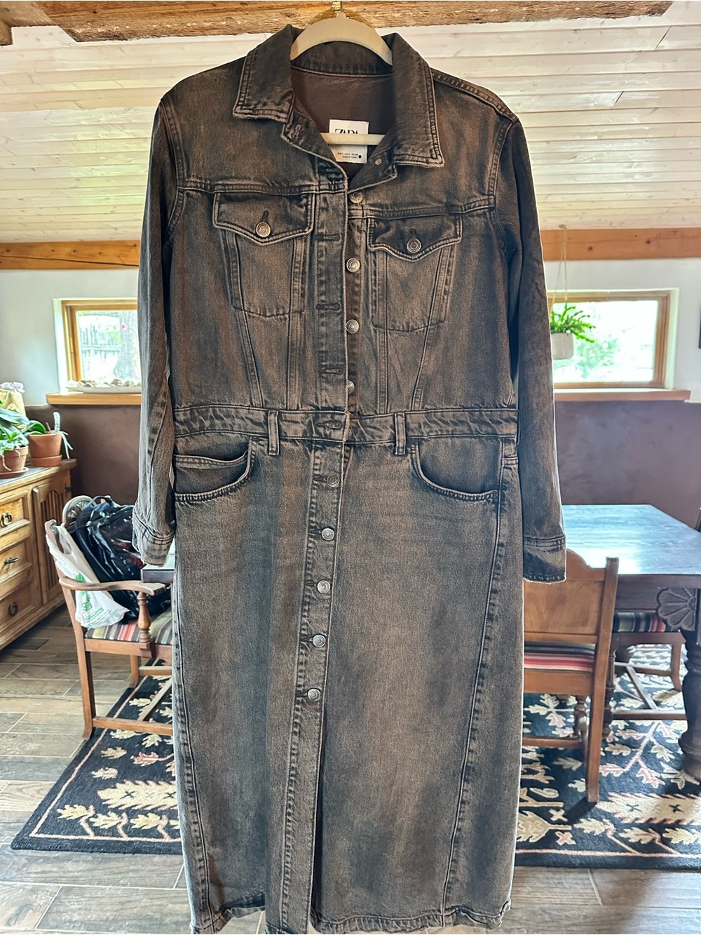 Zara Denim midi dress